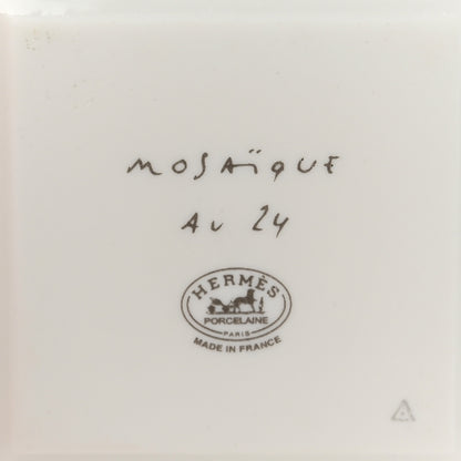Hermes Porcelain Mosaique Au 24 Square Plate N°1 Gold 4 of 5