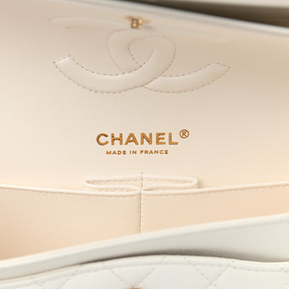 Chanel Caviar Quilted Medium Double Flap White 8 of 13