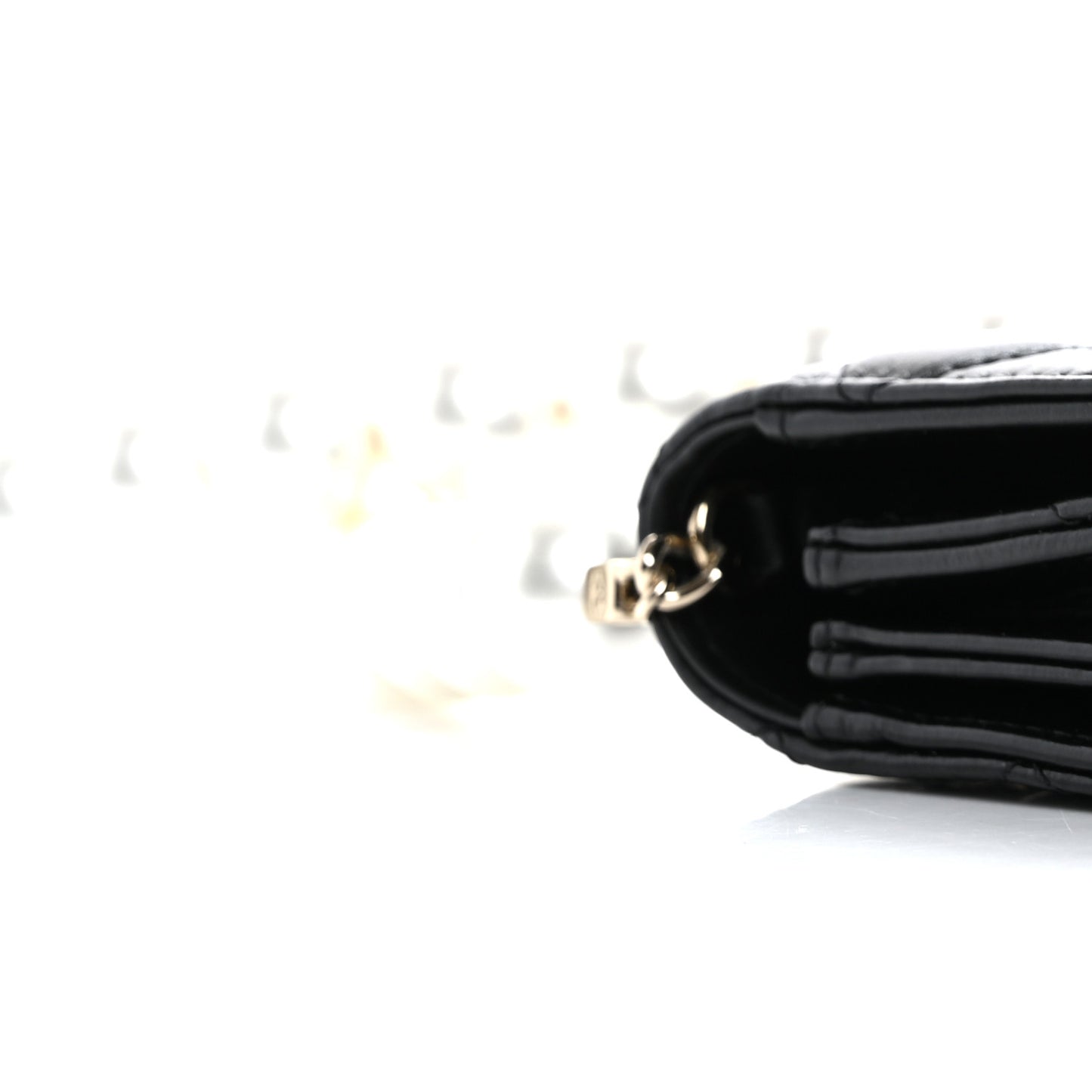 Calfskin Quilted Mini Maxi Pearls Wallet On Chain WOC Black