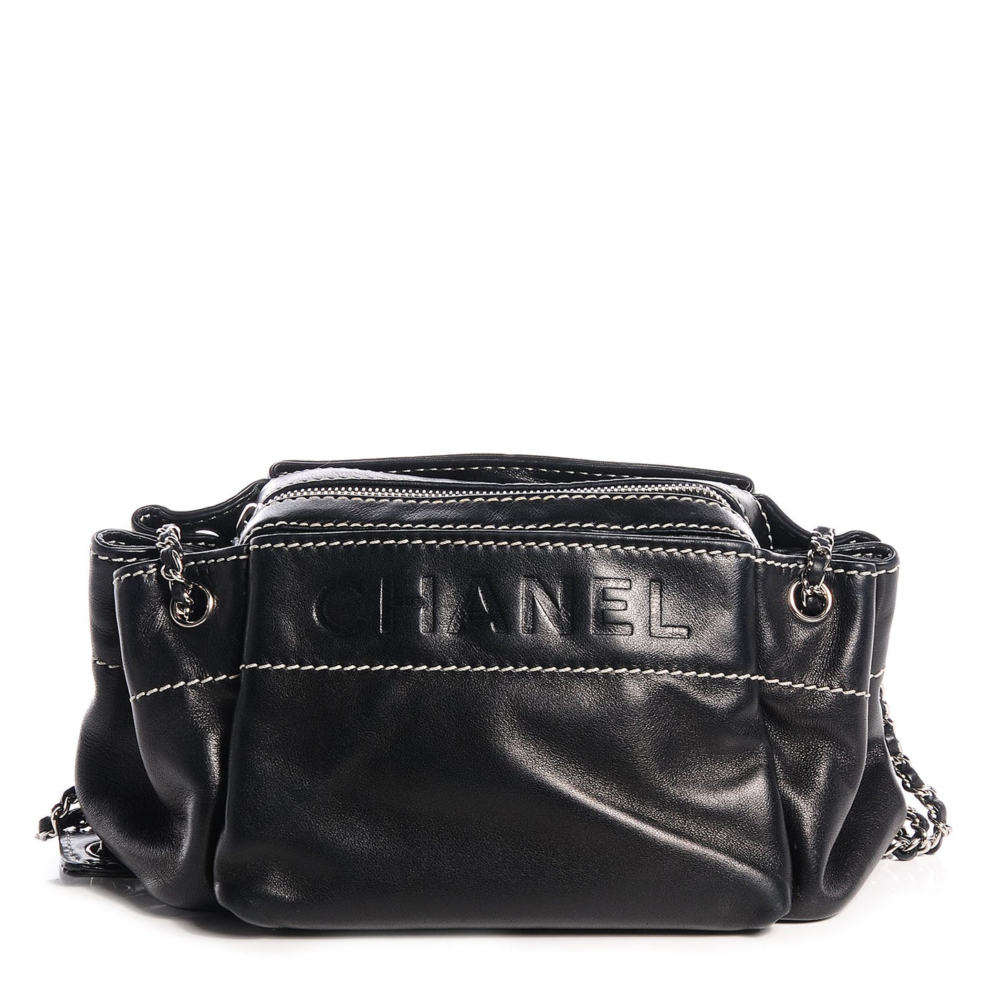 Lambskin Lax Accordion Hobo Black
