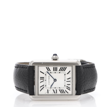 Cartier Stainless Steel Calfskin 24mm Tank Solo Quartz Watch 3 of 9