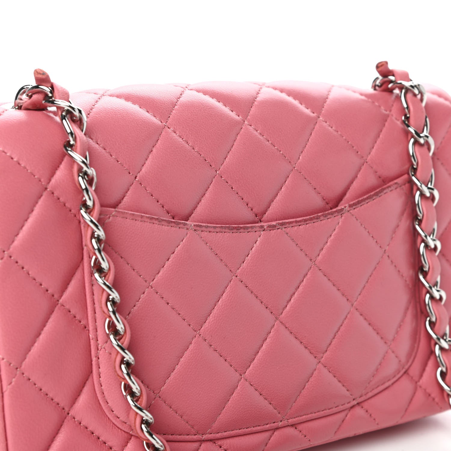 Chanel Lambskin Quilted Mini Rectangular Flap Pink 11 of 11