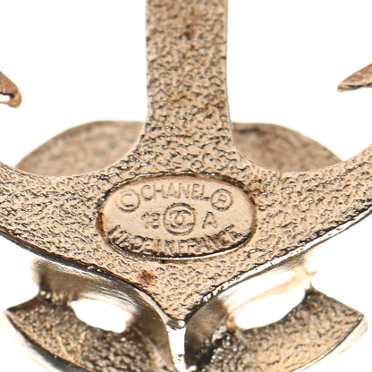 Chanel Crystal CC Anchor Earrings Gold Black 4 of 4