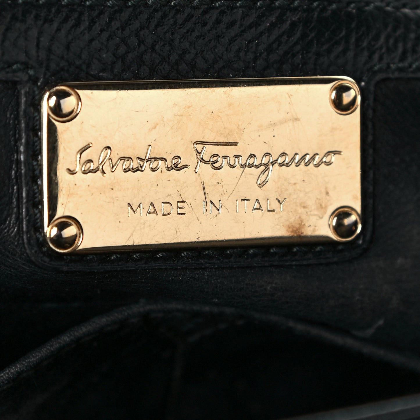 Hammered Calfskin Vara Bow Chain Tote Black