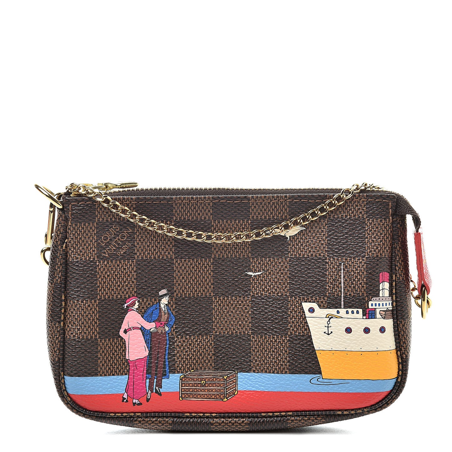 Damier Ebene 2016 Christmas Animation Mini Pochette Accessories