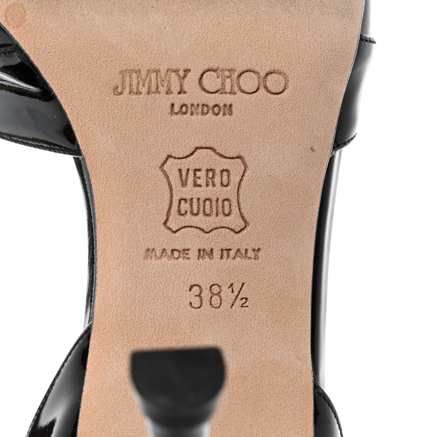 Jimmy Choo Patent Trinity Sandals 38.5 Black 7 of 8