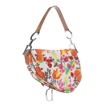 Christian Dior Canvas Floral Saddle Bag 3 of 10