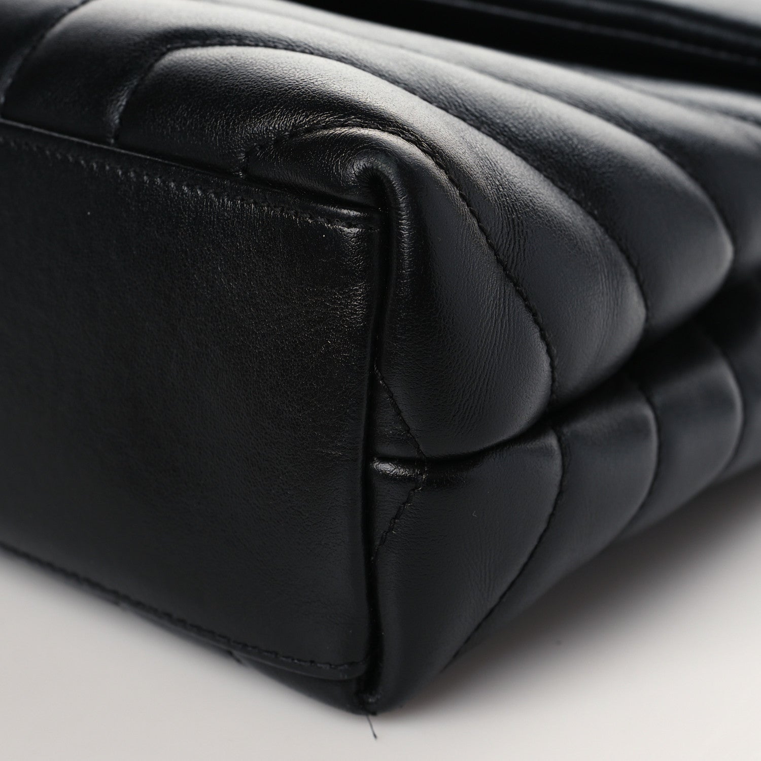 Saint Laurent Calfskin Y Quilted Monogram Small Loulou Chain Satchel Black 9 of 10