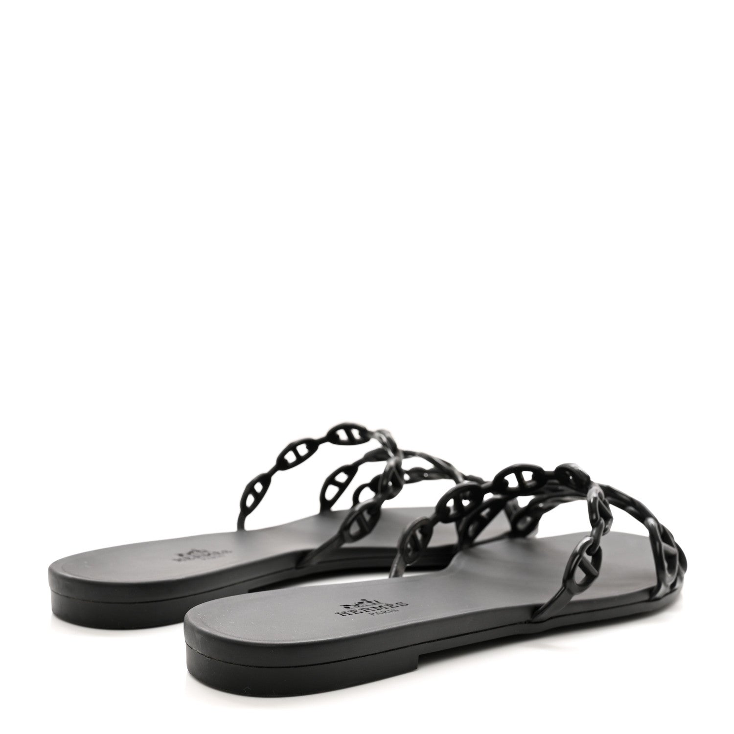 Hermes Rubber Chaine d'Ancre Rivage Sandals 39 Black 5 of 12