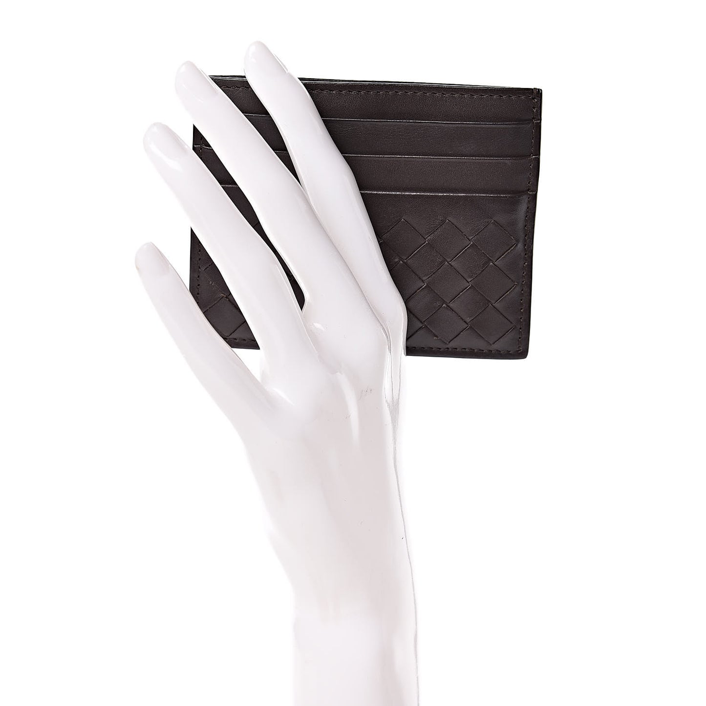 Nappa Intrecciato VN Card Case Ebano