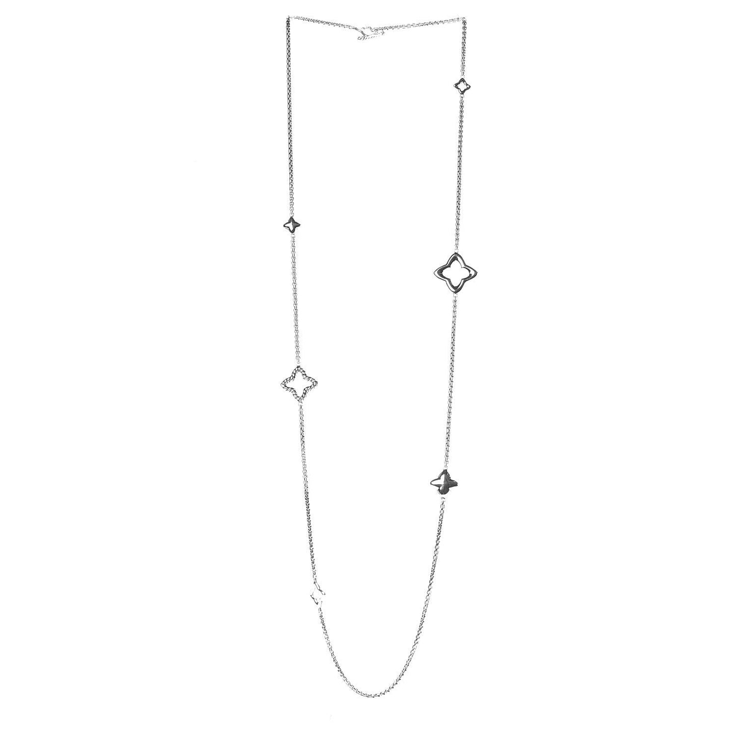 Sterling Silver 25mm Quatrefoil Chain Necklace