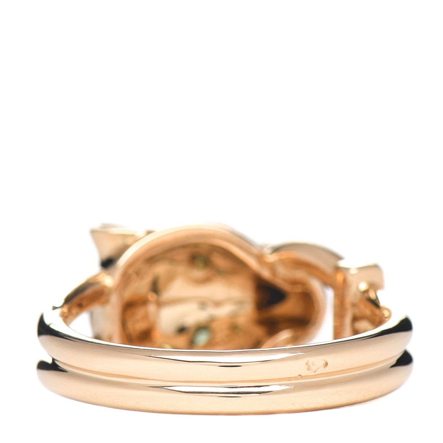 18K Yellow Gold Diamond Black Lacquer Tsavorite Panthere De Cartier Ring 53 6.5