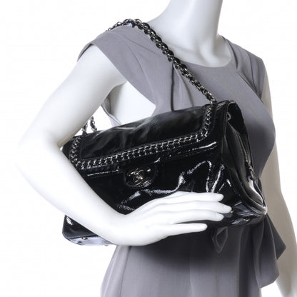 Chanel Patent Luxe Ligne Large Flap Black 2 of 7