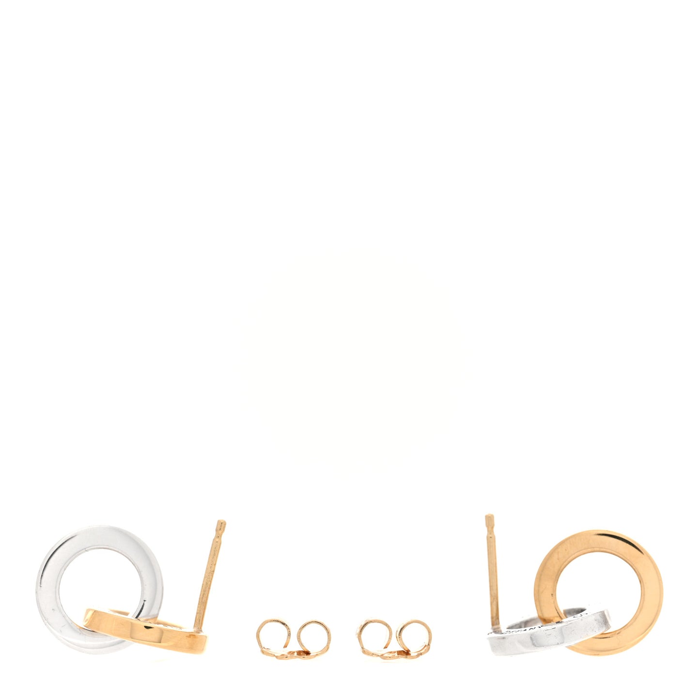 Sterling Silver 18K Yellow Gold Interlocking Circle Earrings