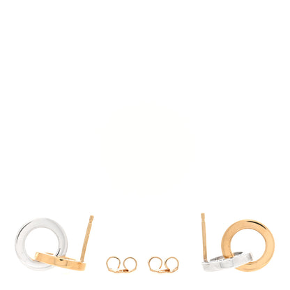 Tiffany Sterling Silver 18K Yellow Gold Interlocking Circle Earrings 3 of 4