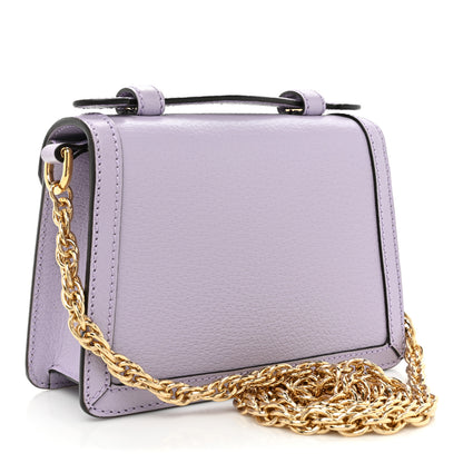 Gucci Textured Dollar Calfskin Mini Ophidia Padlock Top Handle Chain Shoulder Bag Senanque 3 of 10