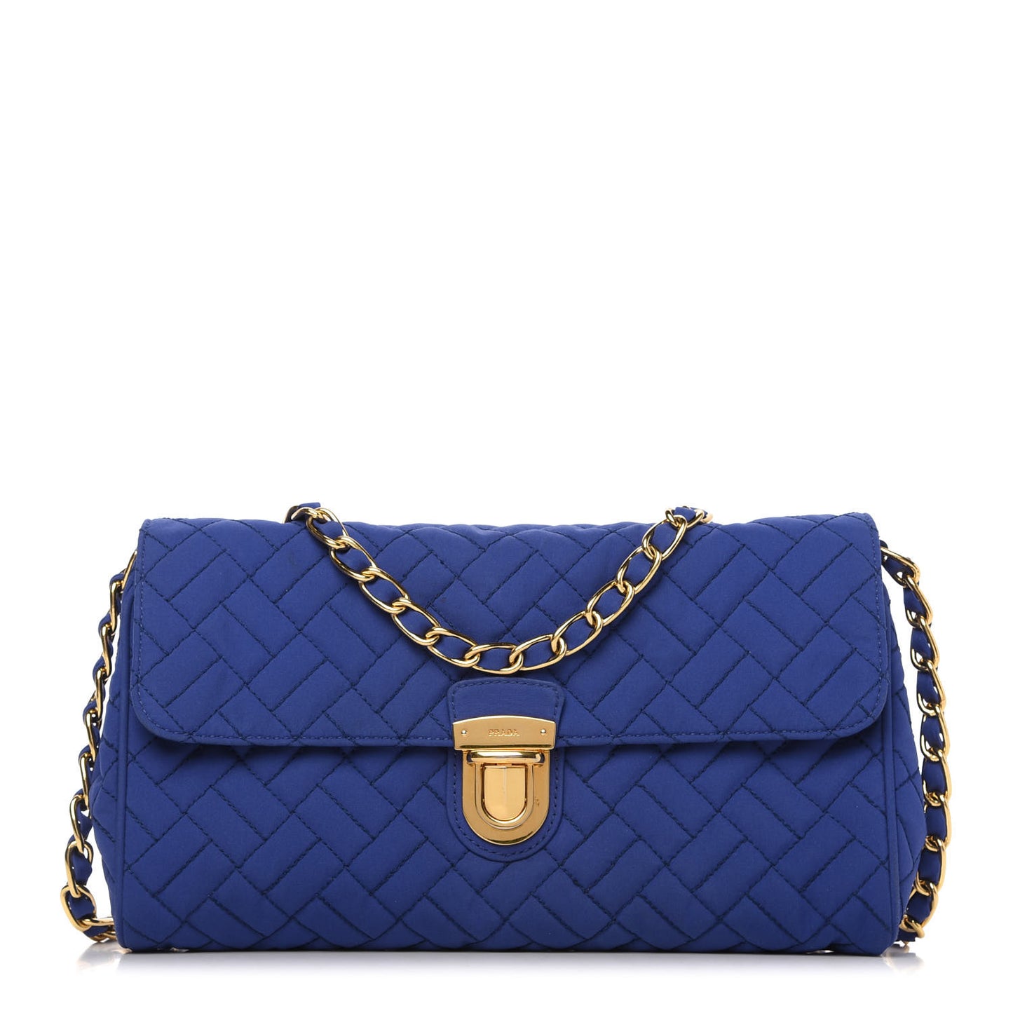 Nylon Tessuto Impuntu Quilted Flap Indaco