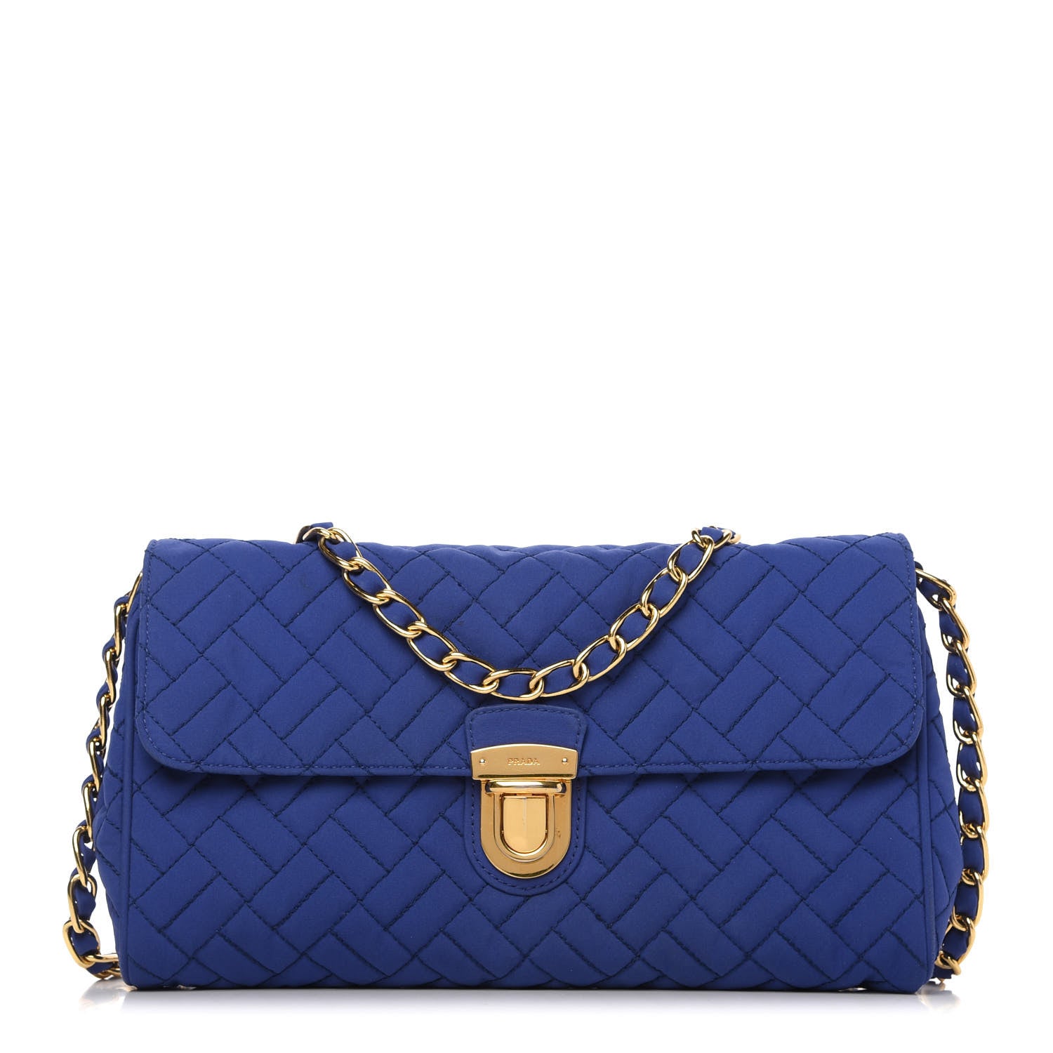 Prada Nylon Tessuto Impuntu Quilted Flap Indaco 1 of 10