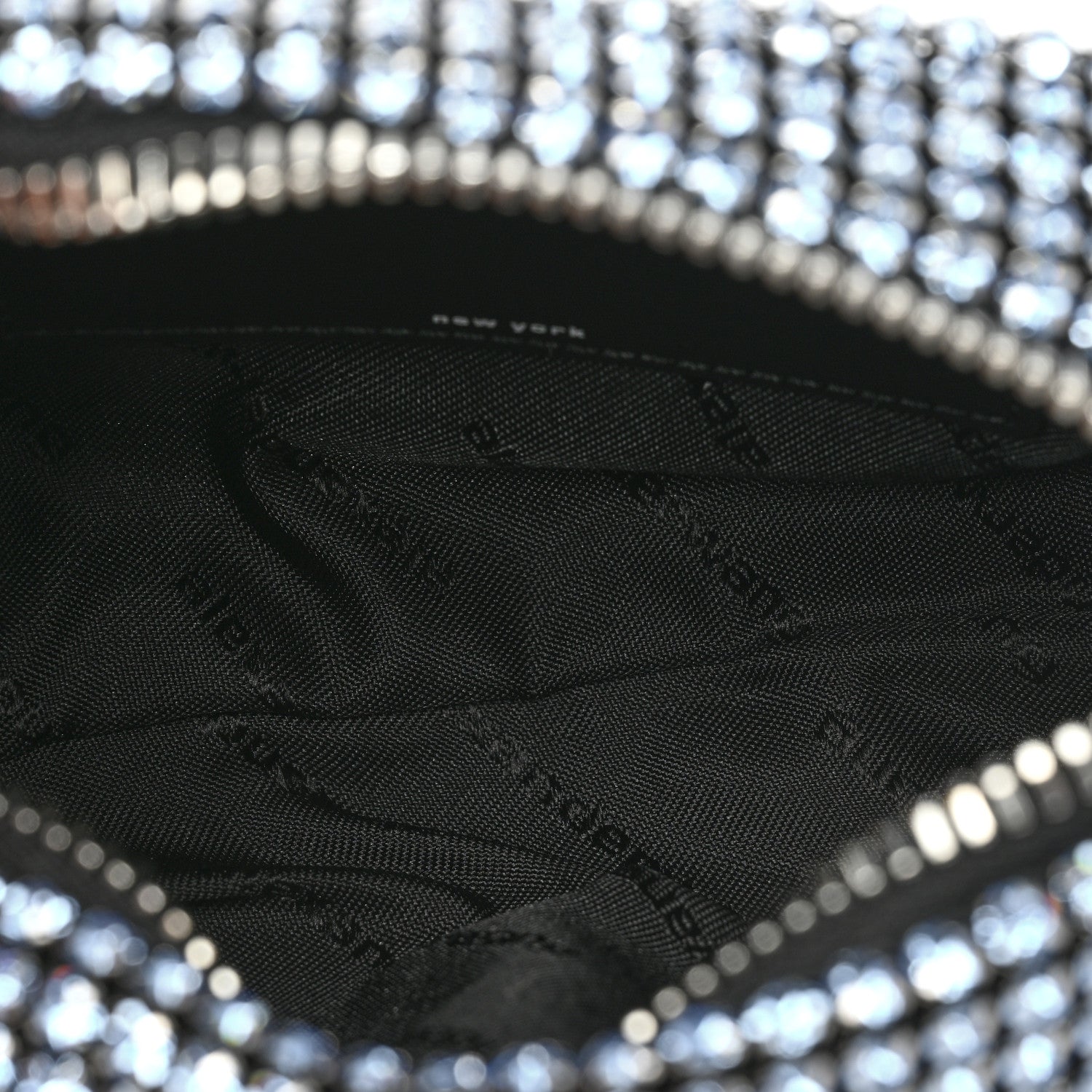 Alexander Wang Mesh Crystal Rhinestone Mini Heiress Pouch Baby Blue 5 of 8