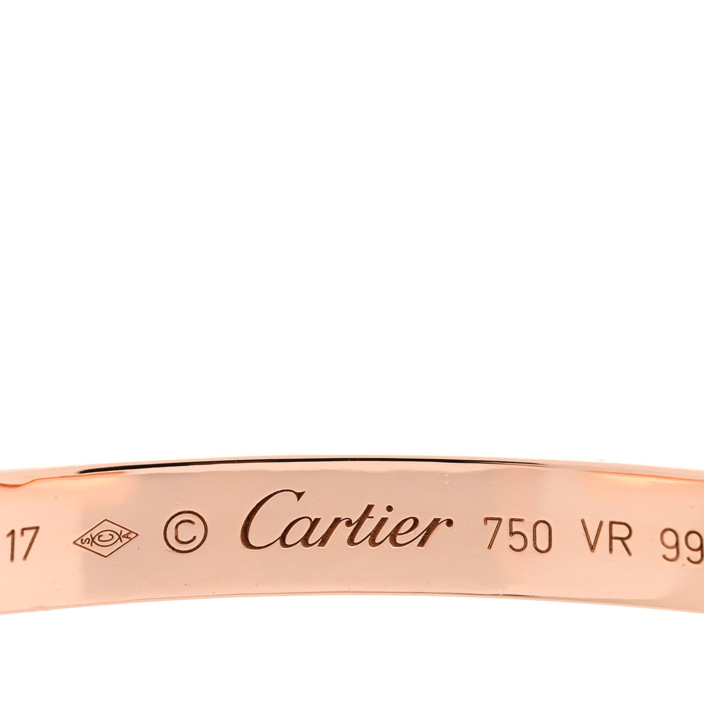 18K Pink Gold LOVE Cuff Bracelet 17