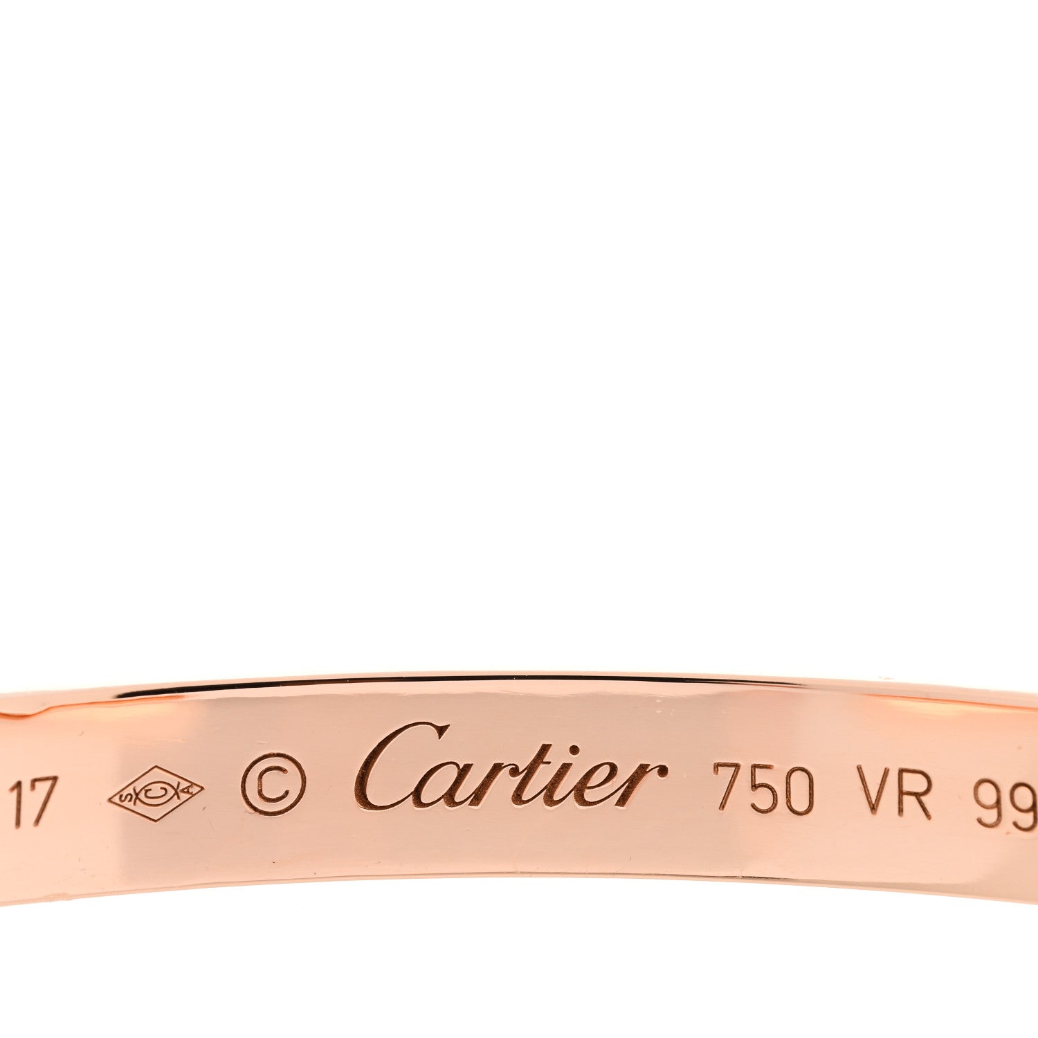 Cartier 18K Pink Gold LOVE Cuff Bracelet 17 3 of 3