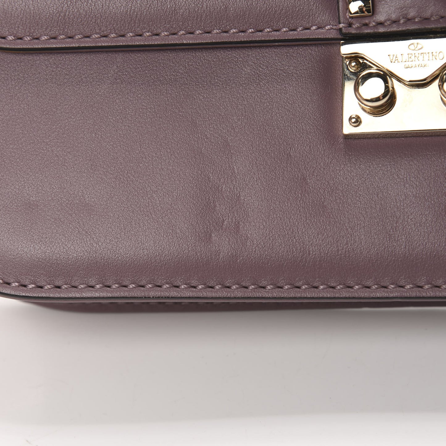 Vitello Medium Glam Lock Rockstud Flap Dark Mauve