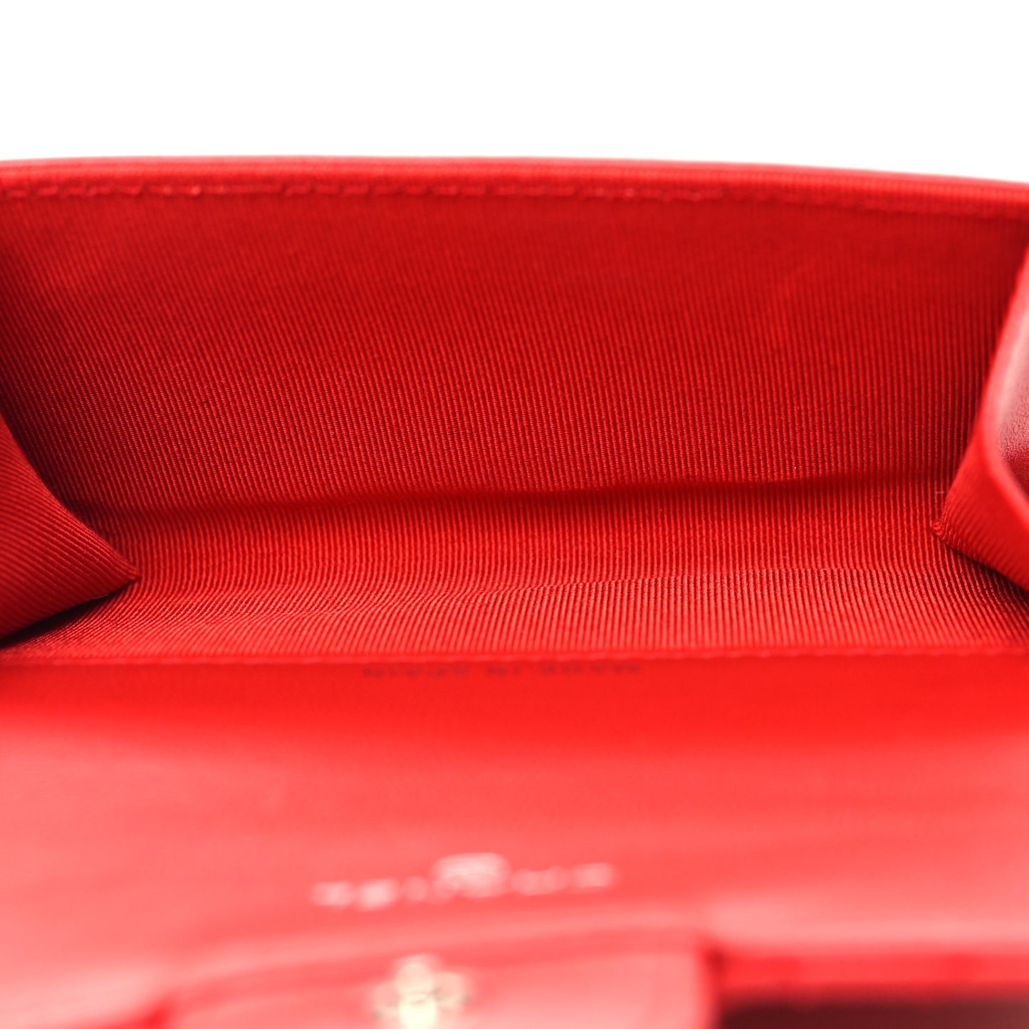 Lambskin Quilted Flap Card Holder Red