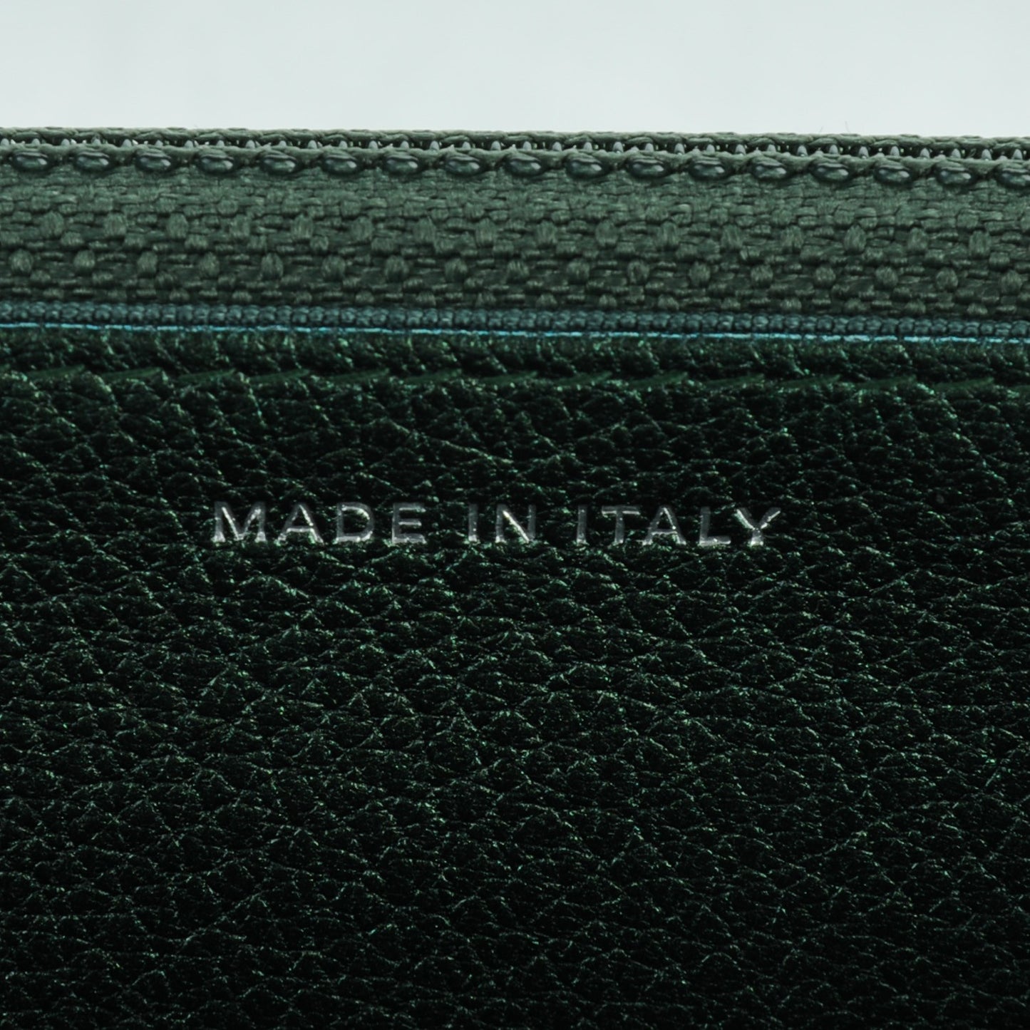 Iridescent Goatskin Quilted Wallet On Chain WOC Green