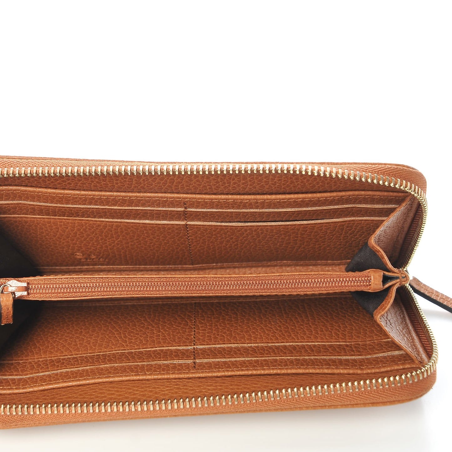 Dollar Calfskin Zip Around Wallet Saffron