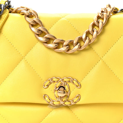 Chanel Lambskin Quilted Medium Chanel 19 Flap Yellow 8 of 10