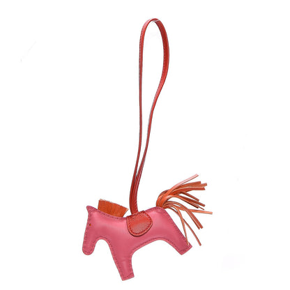 Hermes Milo Lambskin Grigri Rodeo Bag Charm PM Rose Azalee Orange Poppy Rouge Indien 1 of 4
