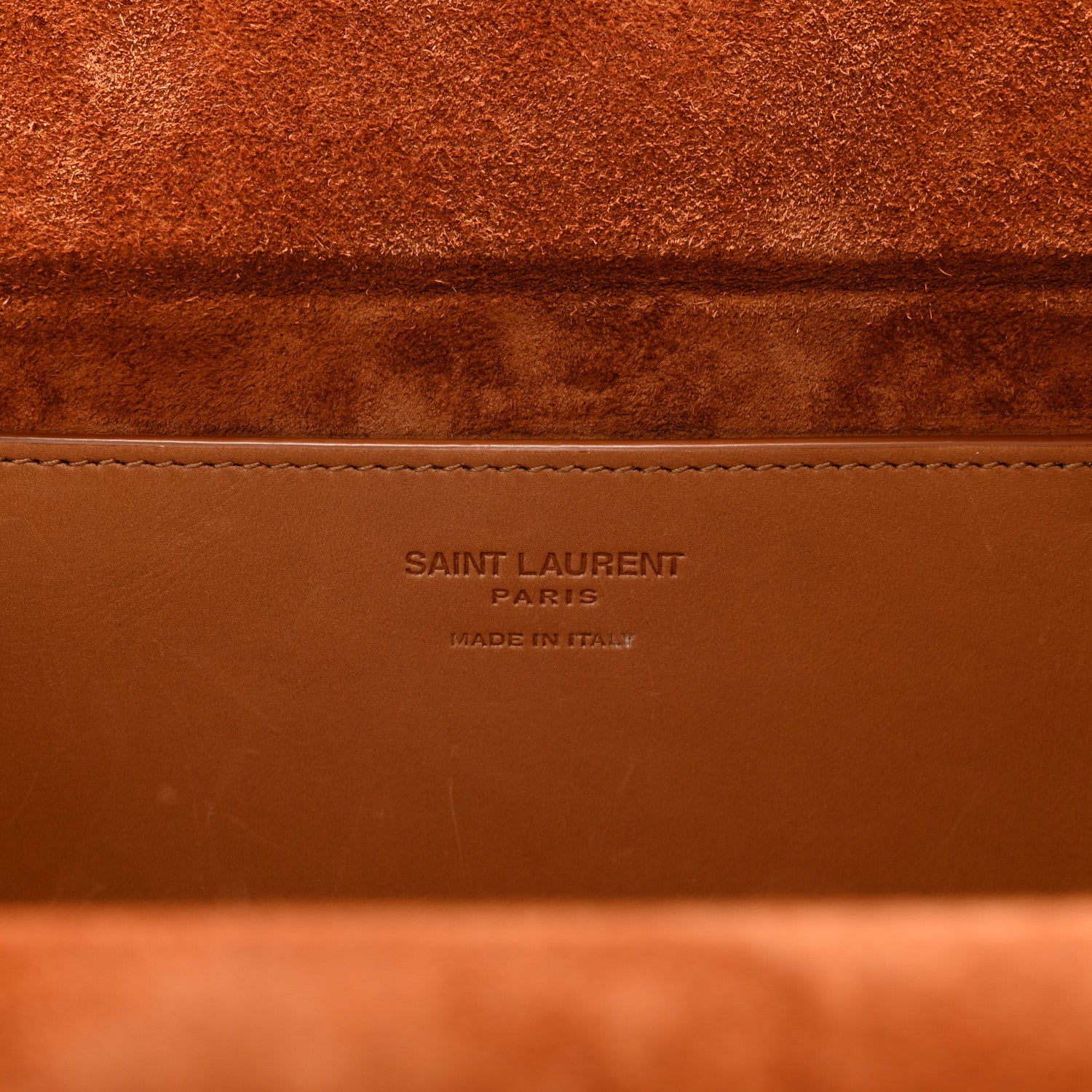 Saint Laurent Calfskin Monogram Take Away Box Dusty Vintage Brown Gold 6 of 10