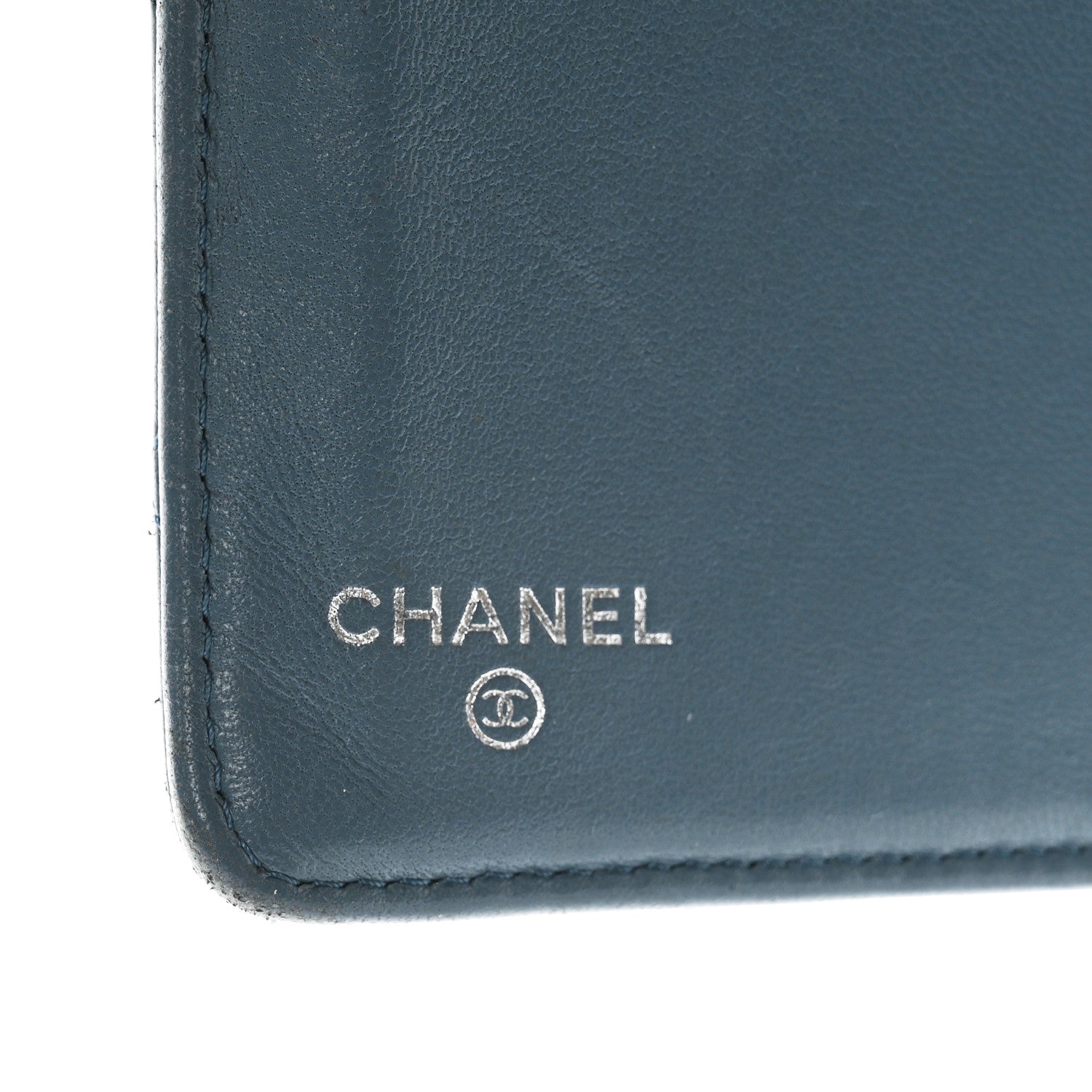 Chanel Lambskin Quilted Yen Wallet Blue 6 of 13