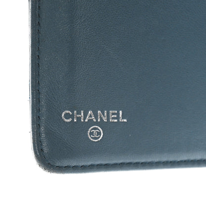 Chanel Lambskin Quilted Yen Wallet Blue 6 of 13