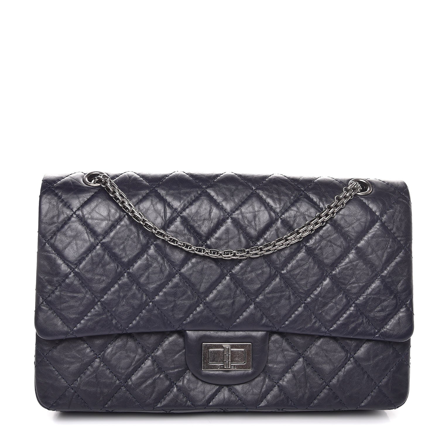 Chanel Aged Calfskin Quilted 2.55 Reissue 227 Flap Navy Blue 1 of 9