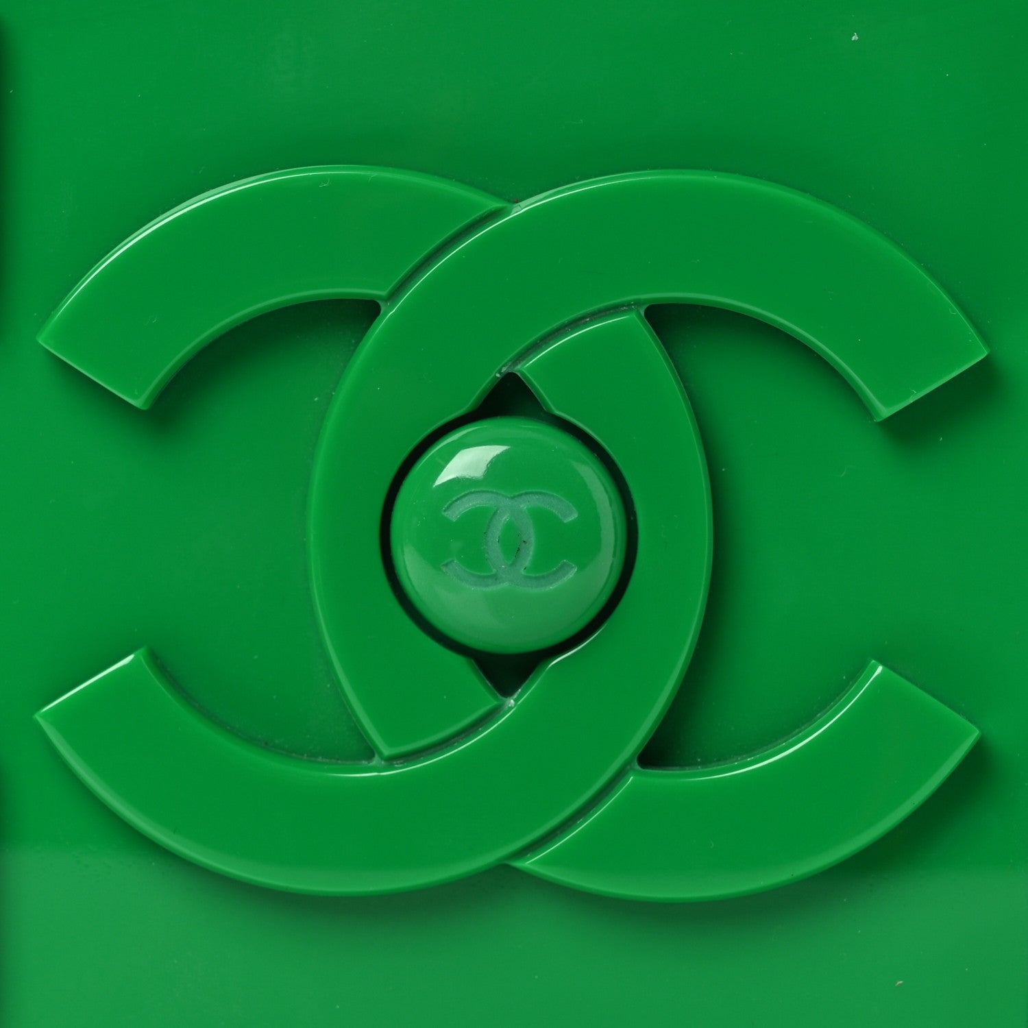 Chanel Plexiglass Boy Brick Lego Clutch Green 9 of 13