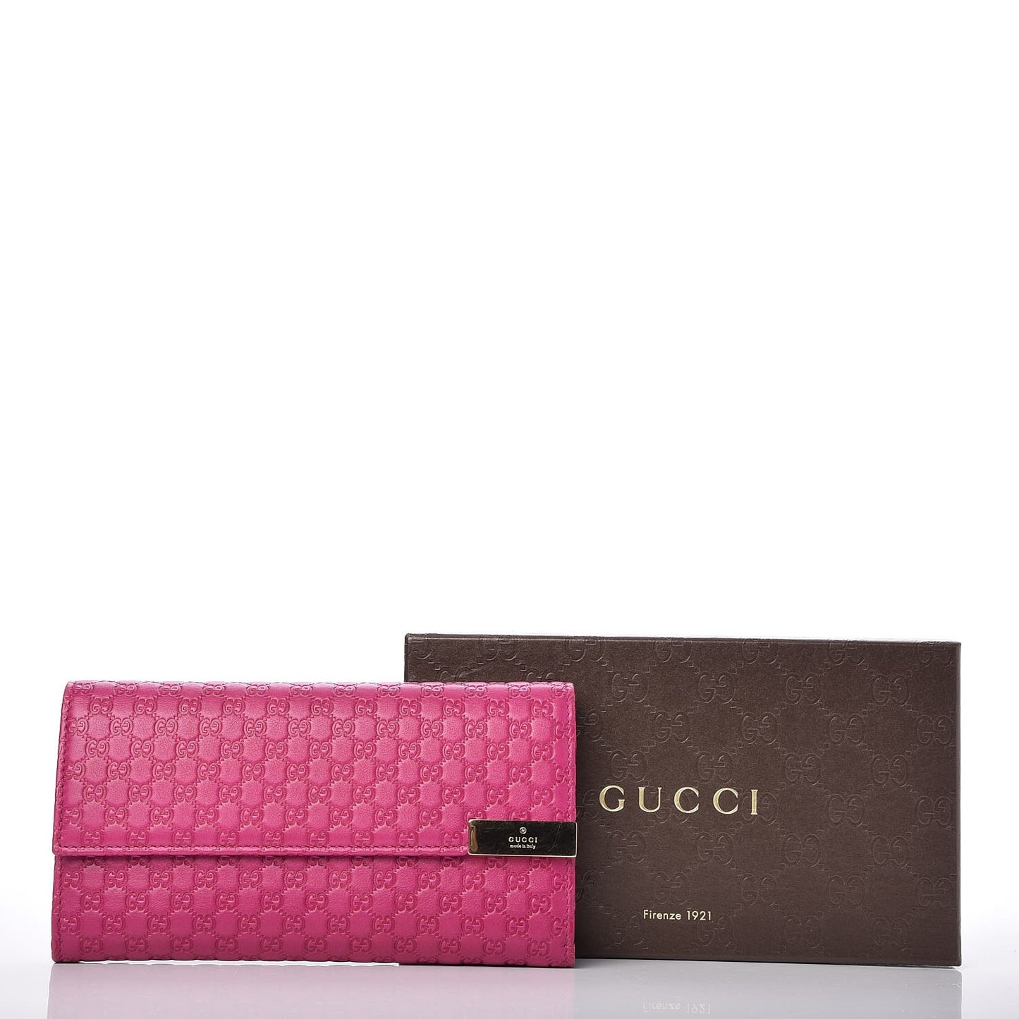 Soft Microguccissma Dice Continental Flap Wallet Bright Bouganville