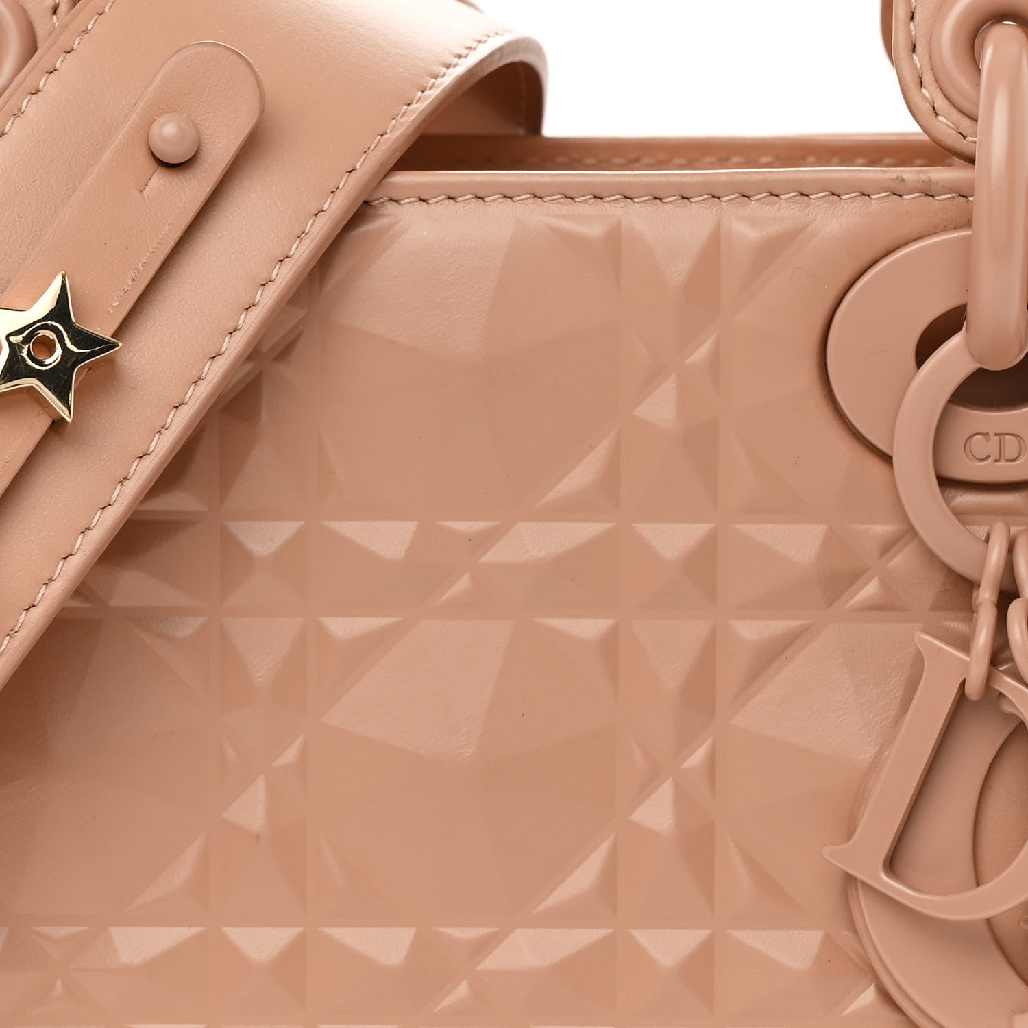 Christian Dior Calfskin Cannage Diamond Small My ABCDior Lady Dior Rose Des Vents 8 of 14