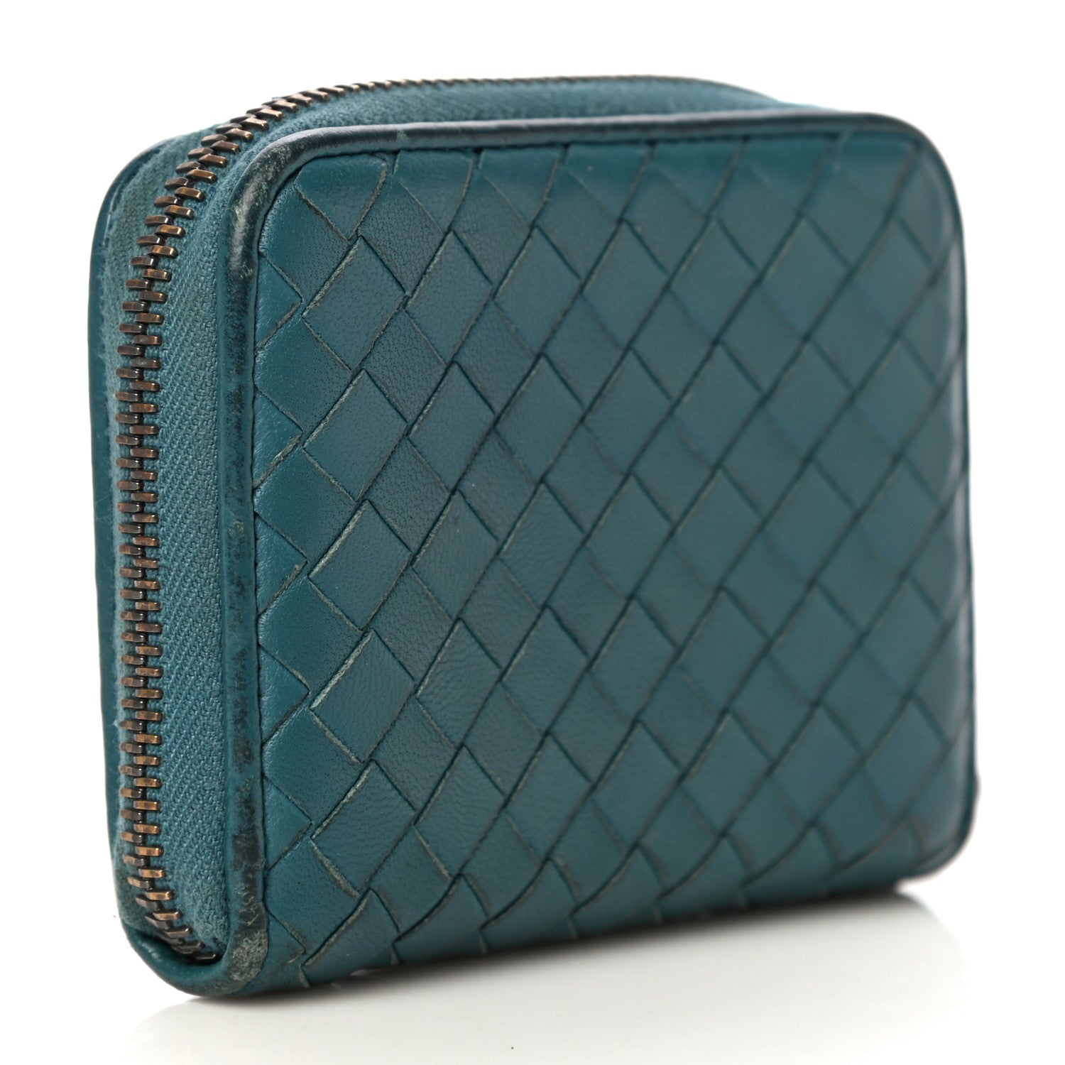 Bottega Veneta Nappa Intrecciato Zip Around Coin Purse Lagoon 3 of 22