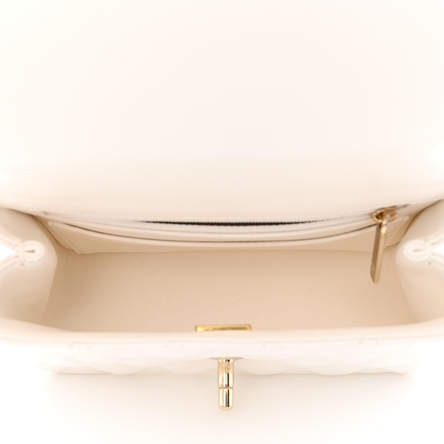 Chanel Lambskin Quilted Mini Crystal Top Handle Rectangular Flap White 5 of 12