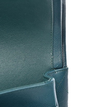 Chanel Caviar Quilted Medium Double Flap Dark Green 8 of 12
