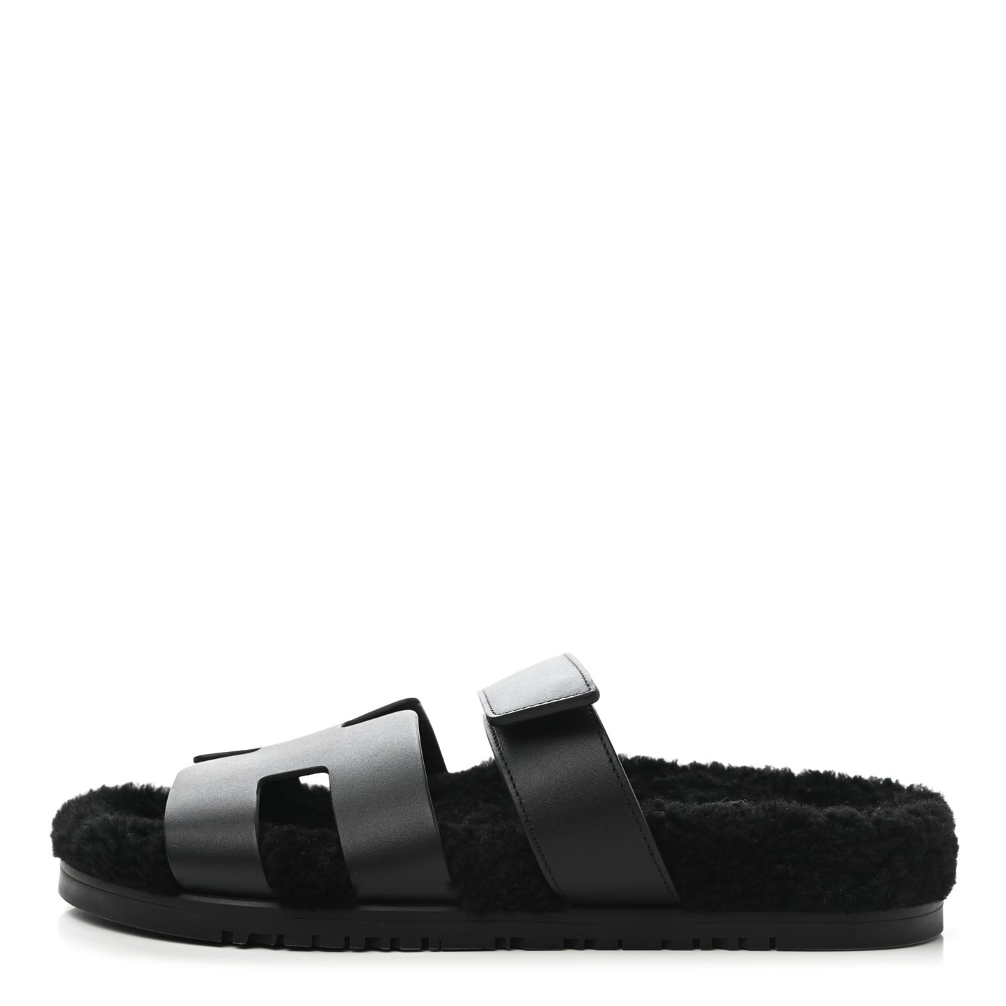 Calfskin Woolskin Womens Chypre Sandals 39 Black