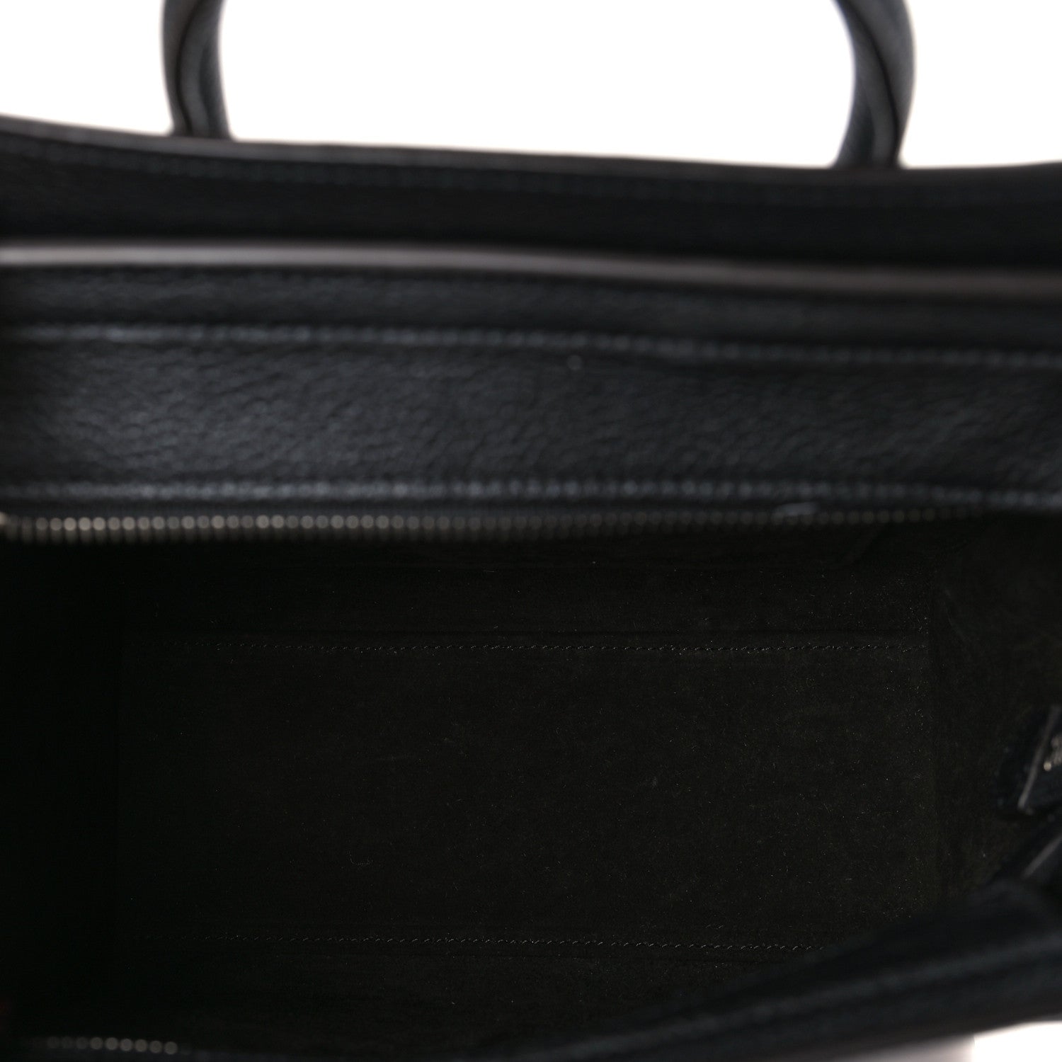 Celine Drummed Calfskin Nano Luggage Black 5 of 10