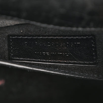 Saint Laurent Calfskin Crocodile Embossed Medium Monogram Sunset Black 7 of 19