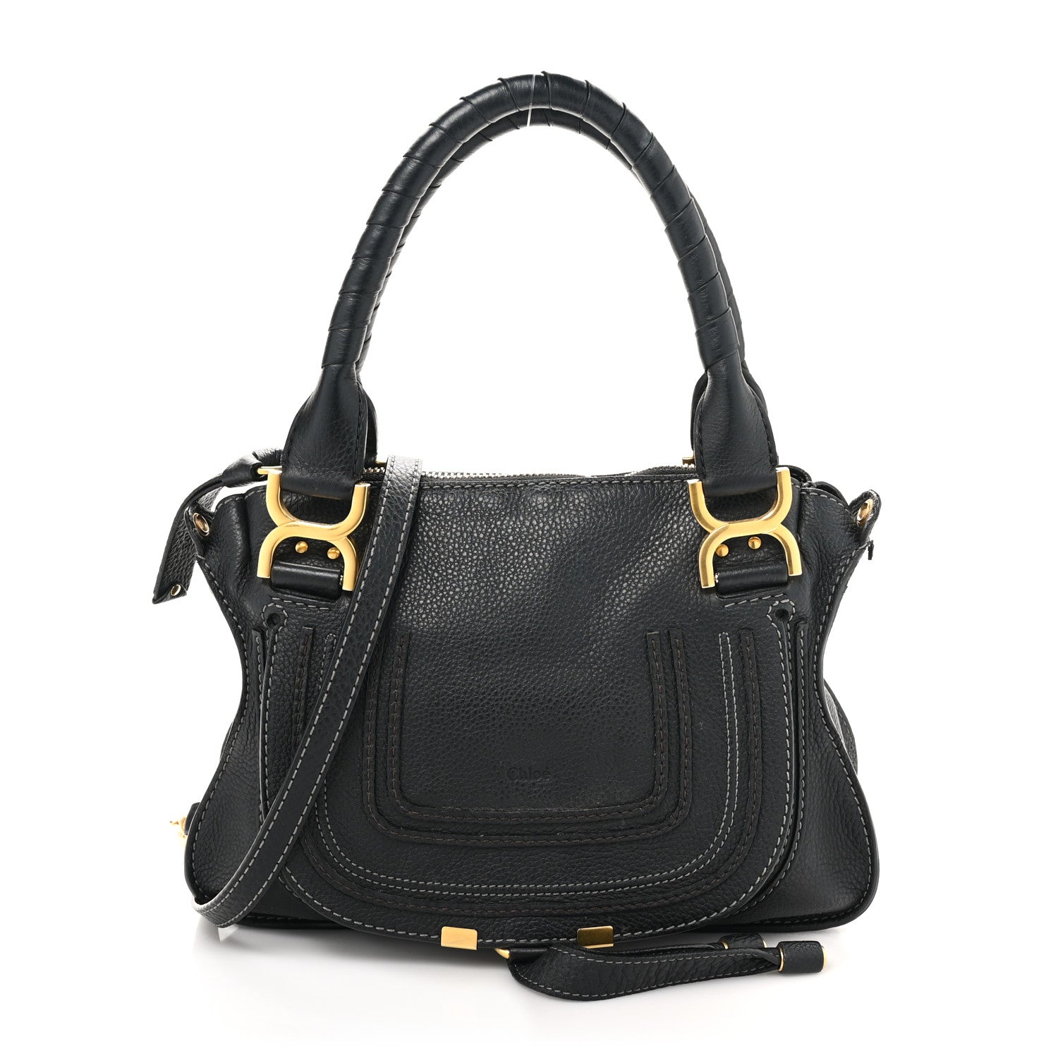Chloe Calfskin Small Marcie Satchel Black Black 1 of 9