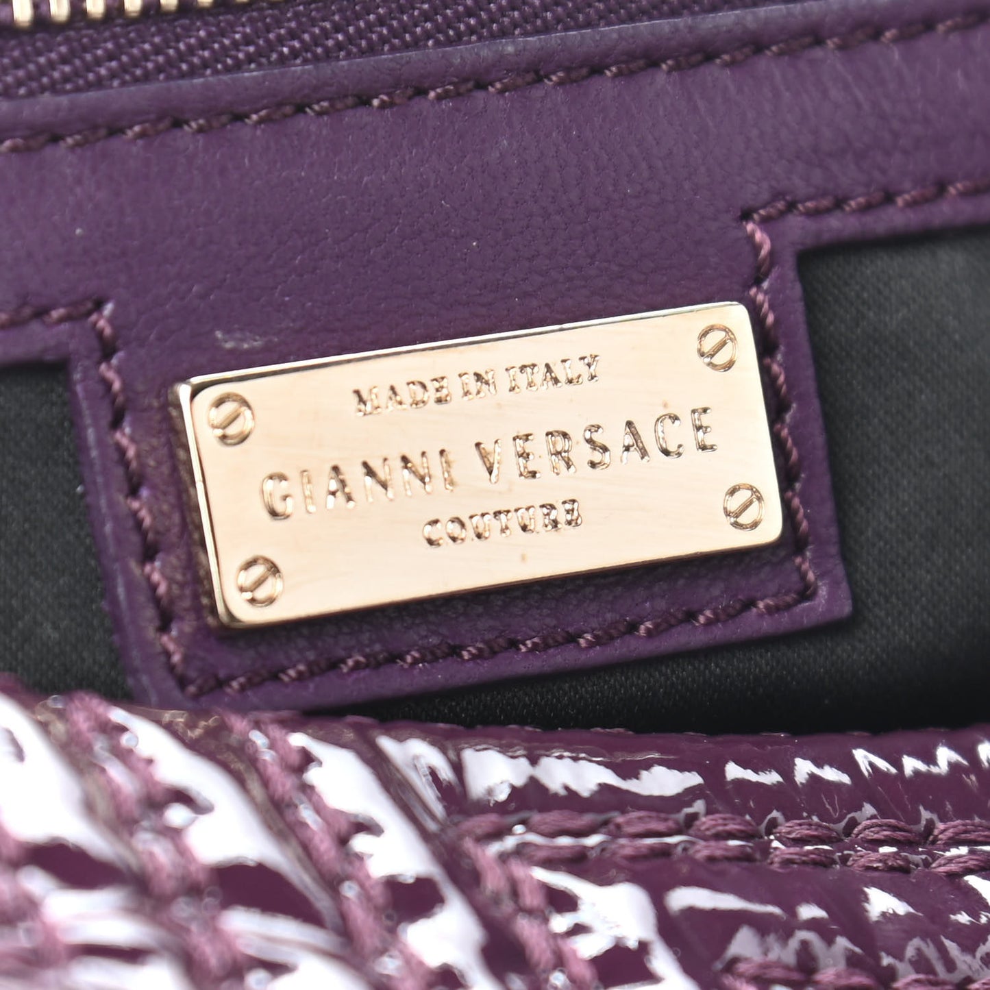 Patent Borsa Couture Shoulder Bag Purple