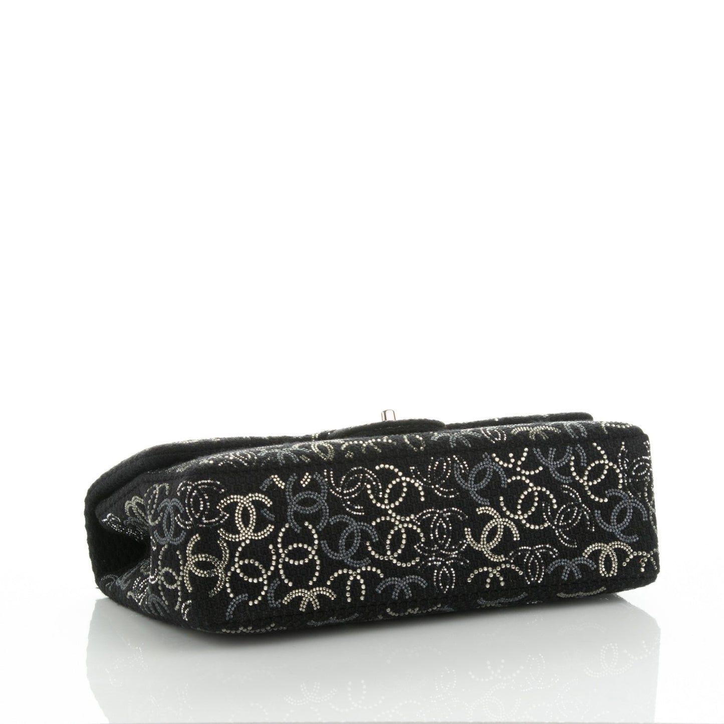 Tweed Strass Jumbo Pudong Flap Black