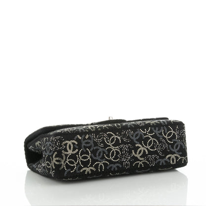 Chanel Tweed Strass Jumbo Pudong Flap Black 4 of 8