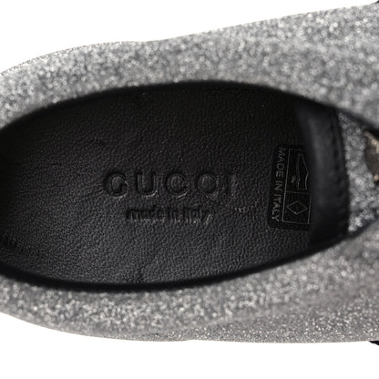Gucci Glitter Fabric Studded Web Womens Sneakers 36.5 Silver 7 of 9