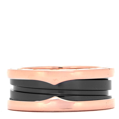 Bulgari 18K Rose Gold Black Ceramic B.Zero1 Two-Band Ring 52 6 3 of 6